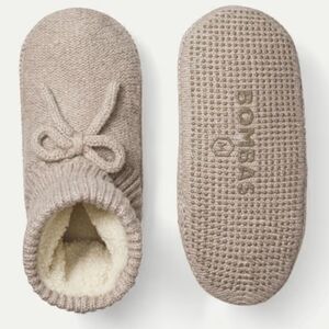 Bombas Women's Gripper Slipper Sherpa Lined Bootie Size Large Color Tan Heather